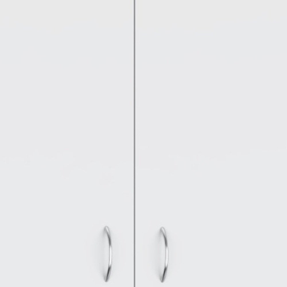 71" White Two Door Three Drawer Combo Dresser on a white background