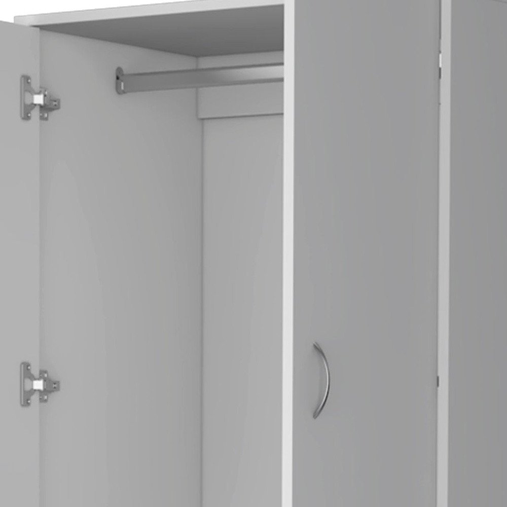 71" White Two Door Two Drawer Combo Dresser close-up detail