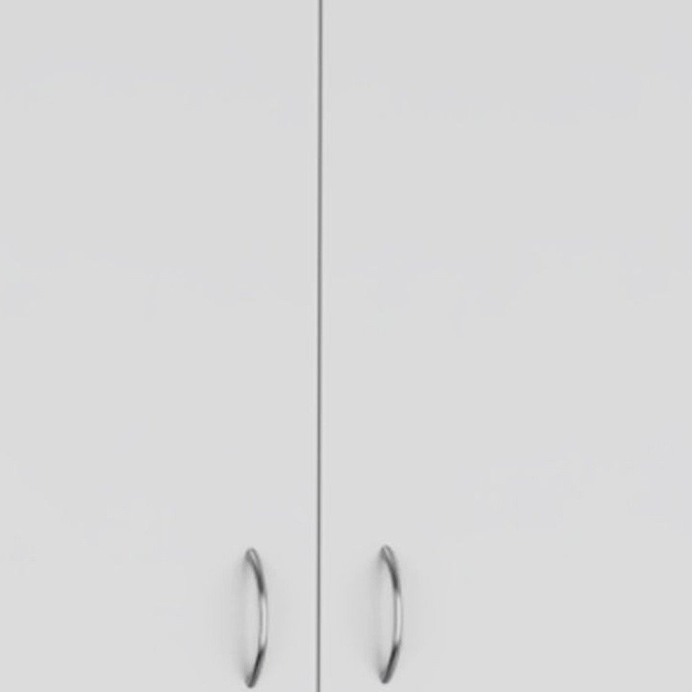 71" White Two Door Two Drawer Combo Dresser on a white background