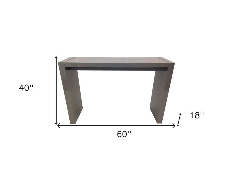 60" Gray Rectangular Wood Bar Height Bar Table
