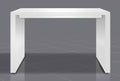 Close-up of 60" White Wood Rectangular Bar Height Bar Table showing the white wood texture.