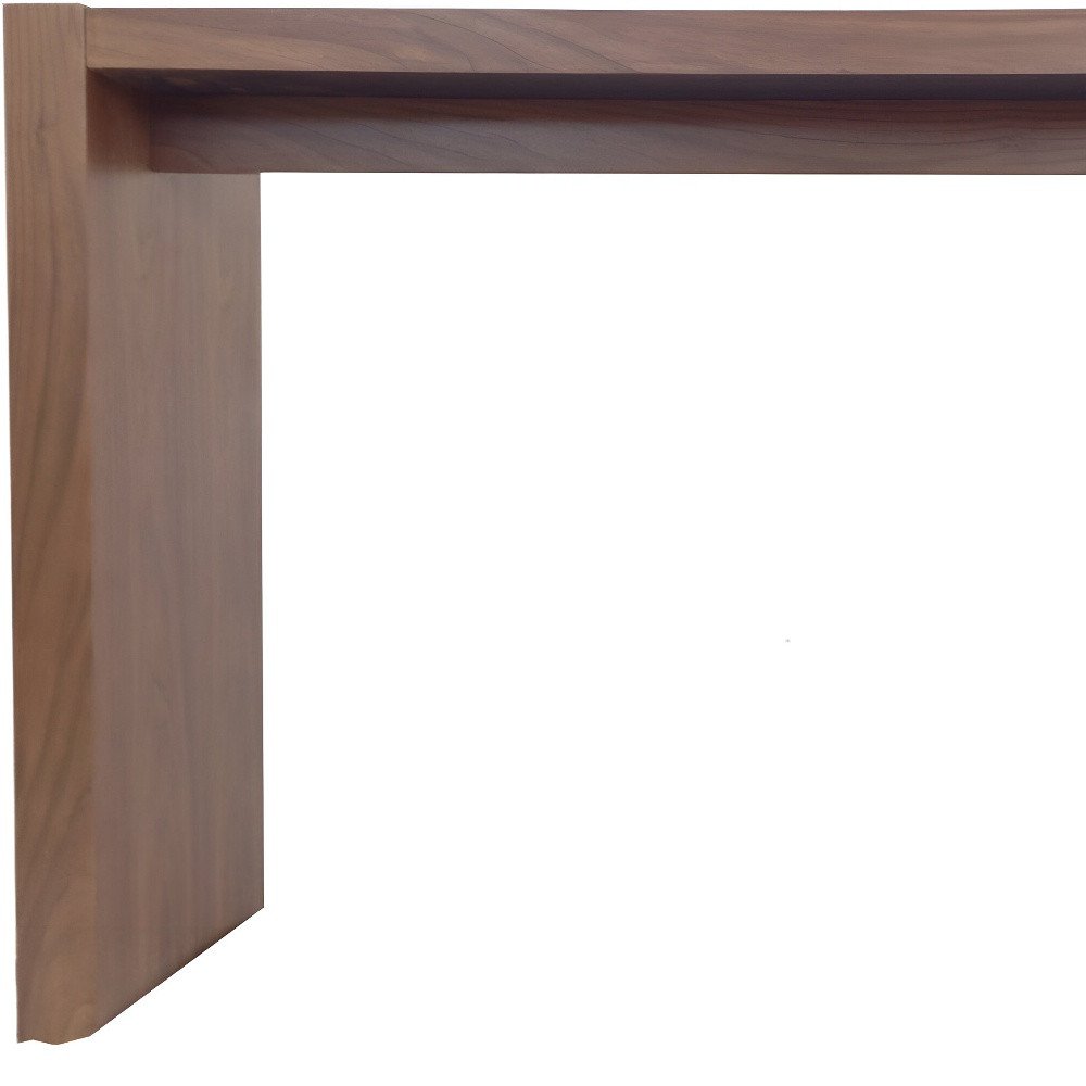 60" Brown Wood Rectangular Bar Height Bar Table. Bar & restaurant table isolated on a plain white background, in a brown wood finish.