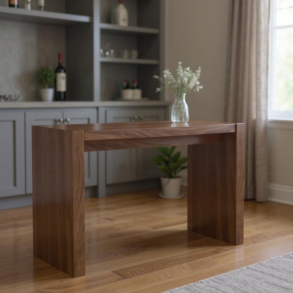 60" Brown Wood Rectangular Bar Height Bar Table