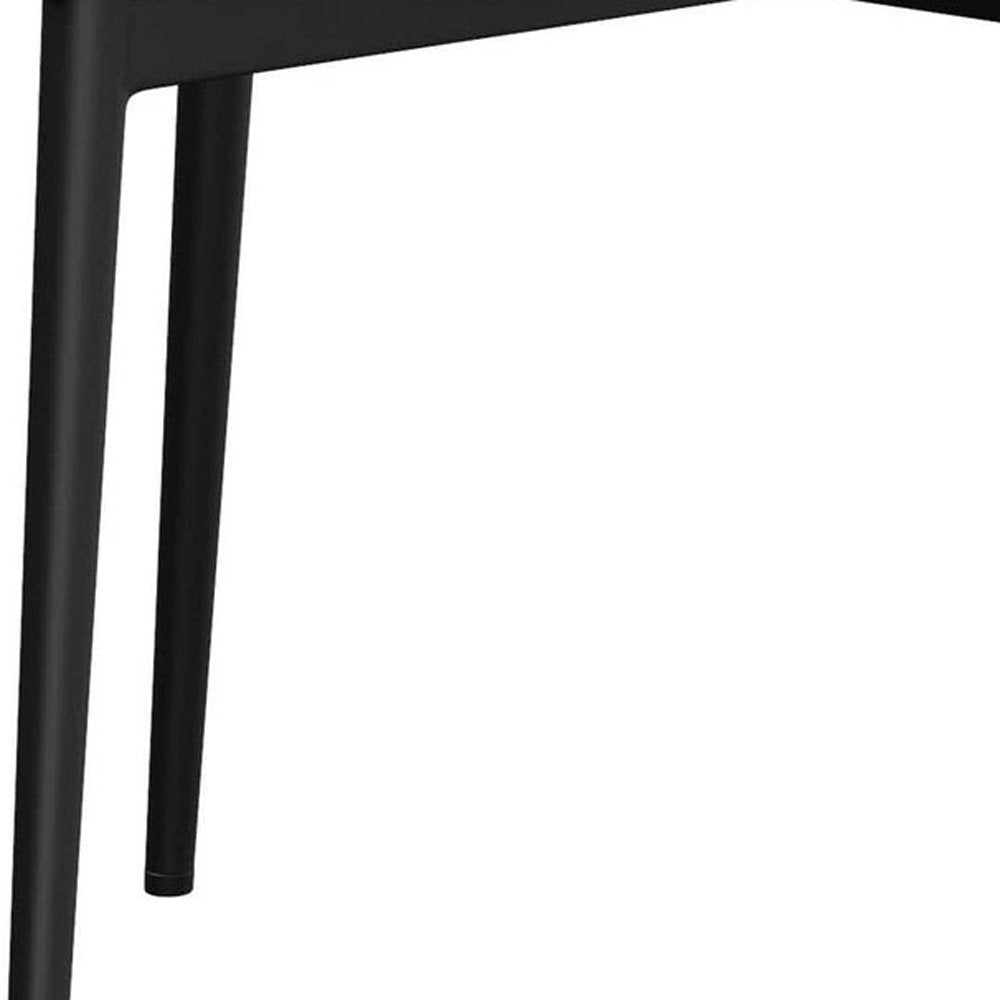 Set of Two White and Black Faux Leather Dining Side Chairs
