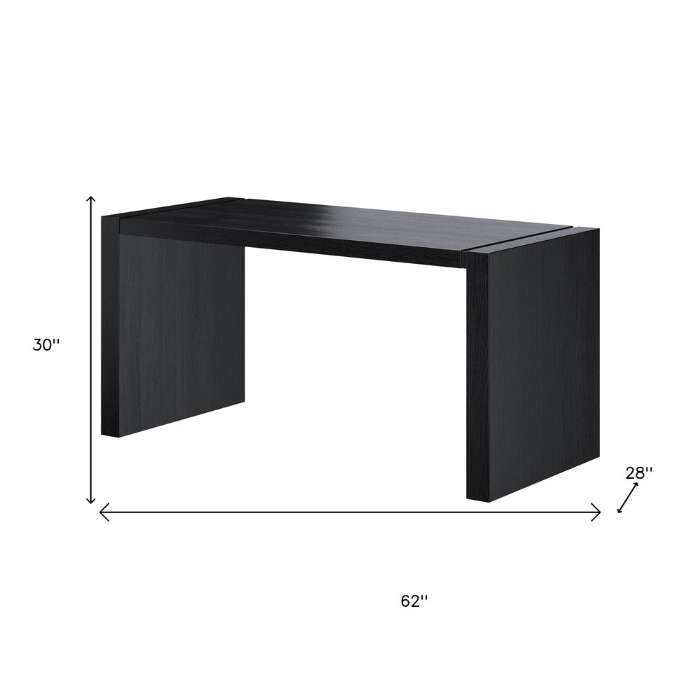 62" Espresso Solid Wood Computer Desk