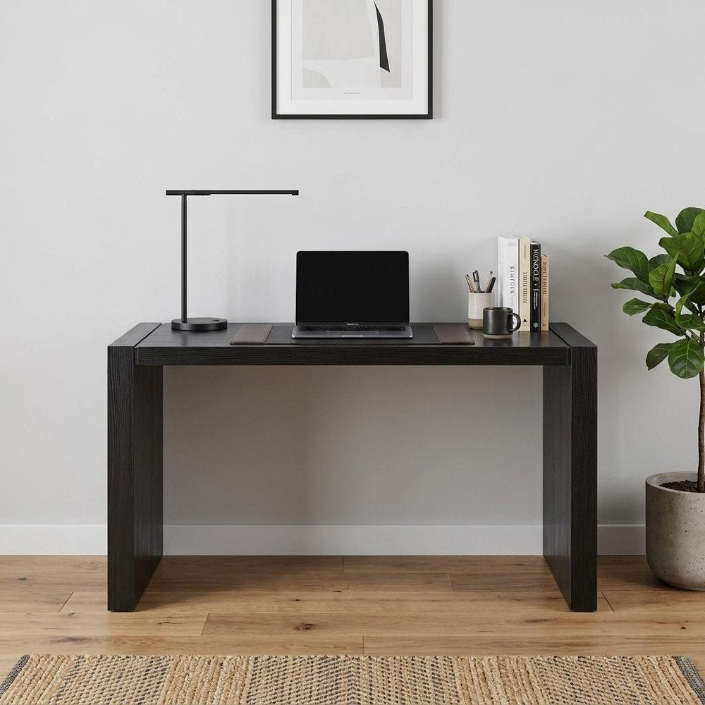 62" Espresso Solid Wood Computer Desk