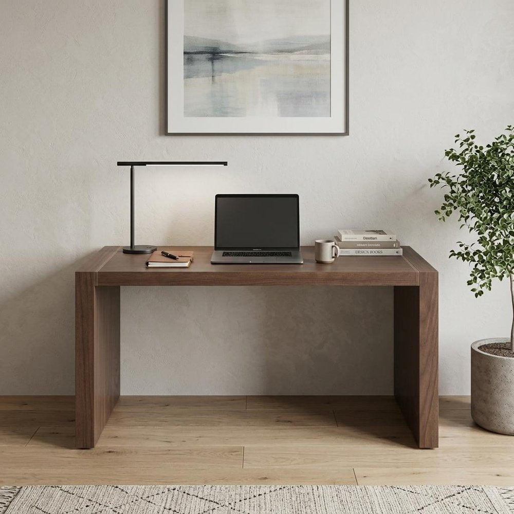 62" Brown Wood Computer Desk