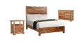 Three Piece Brown Solid Wood Bedroom Set on a white background