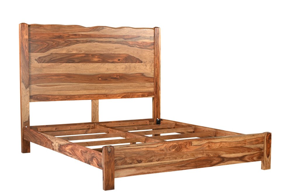 Three Piece Brown Solid Wood Bedroom Set