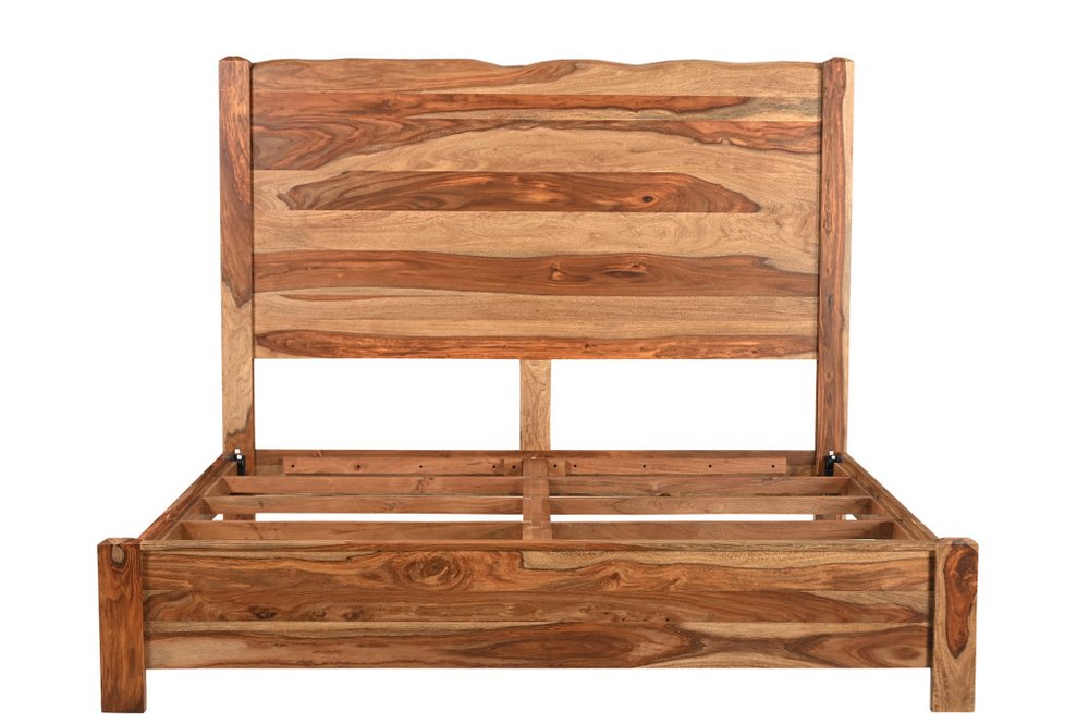 Three Piece Brown Solid Wood Bedroom Set