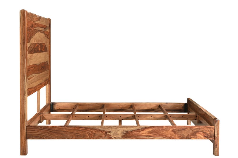 Three Piece Brown Solid Wood Bedroom Set