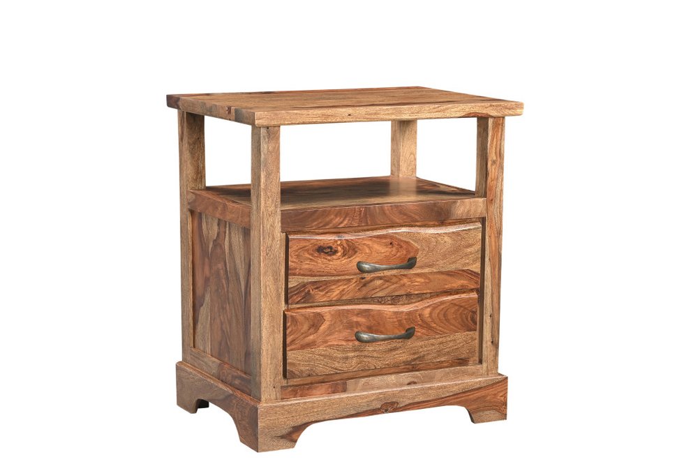 Three Piece Brown Solid Wood Bedroom Set