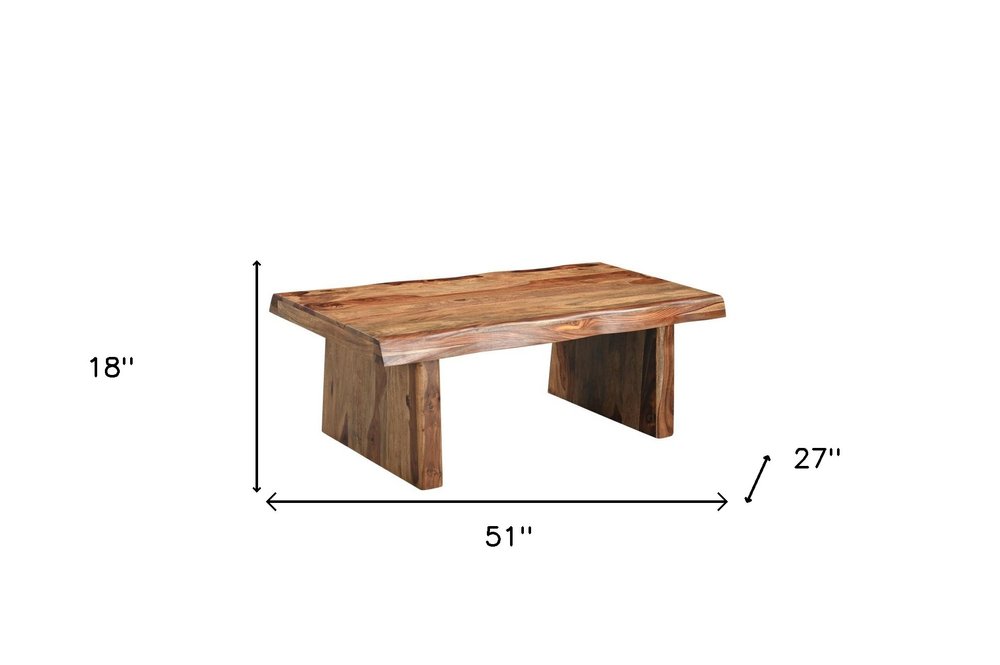 Set of Two Brown Solid Wood Sled Furniture Set