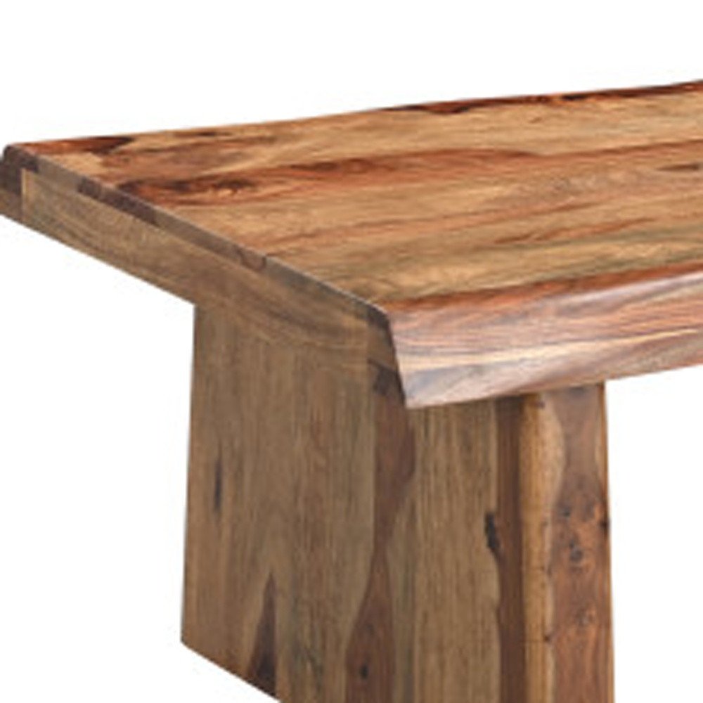 Set of Two Brown Solid Wood Sled Furniture Set