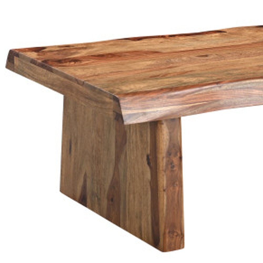 Set of Two Brown Solid Wood Sled Furniture Set