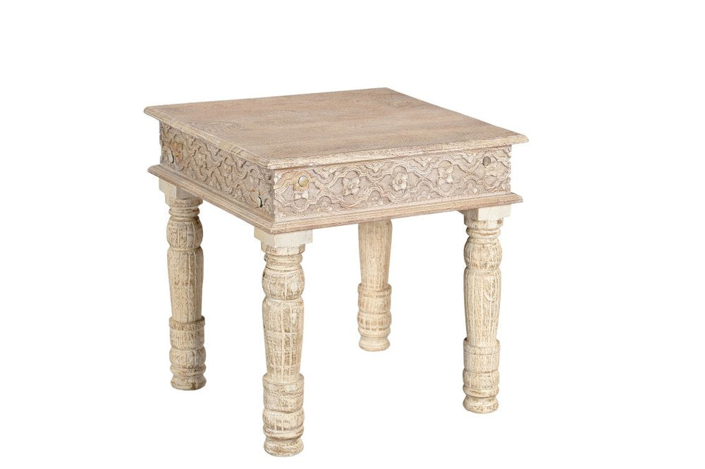 Set Of Two Natural Solid Wood Distressed Coffee Table