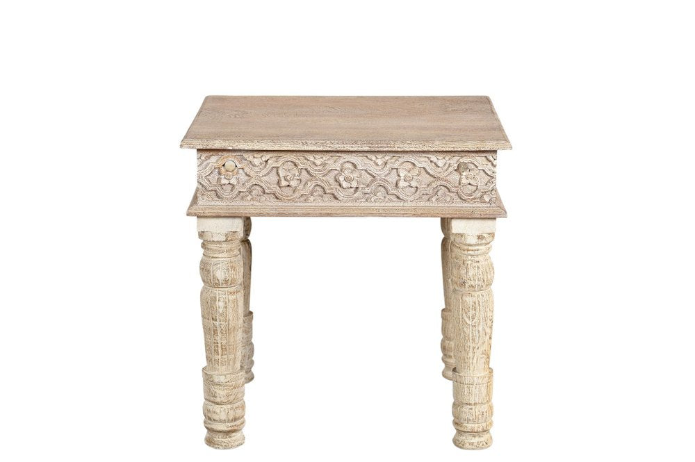 Set Of Two Natural Solid Wood Distressed Coffee Table on a white background