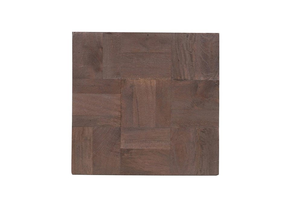 Set Of Two Natural and Brown Solid Wood Block Coffee Table on a white background