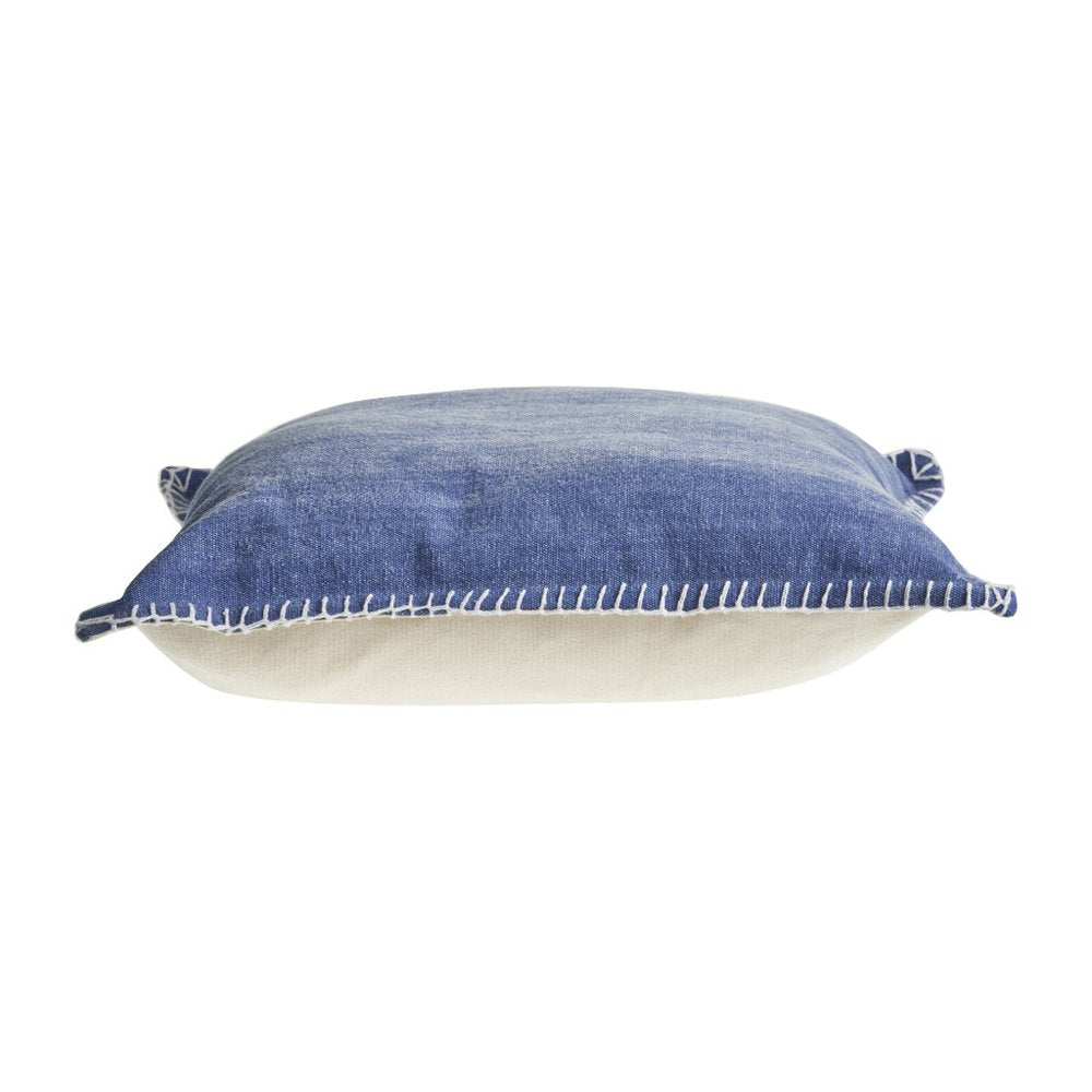 Set of Two Blue Cotton Throw Pillow on a white background