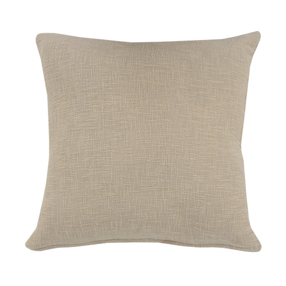 Set of Two Taupe and Brown Diamond Cotton Throw Pillow With Fringes on a white background