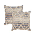 Set of Two Blue Diamond Cotton Throw Pillow With Fringe on a white background