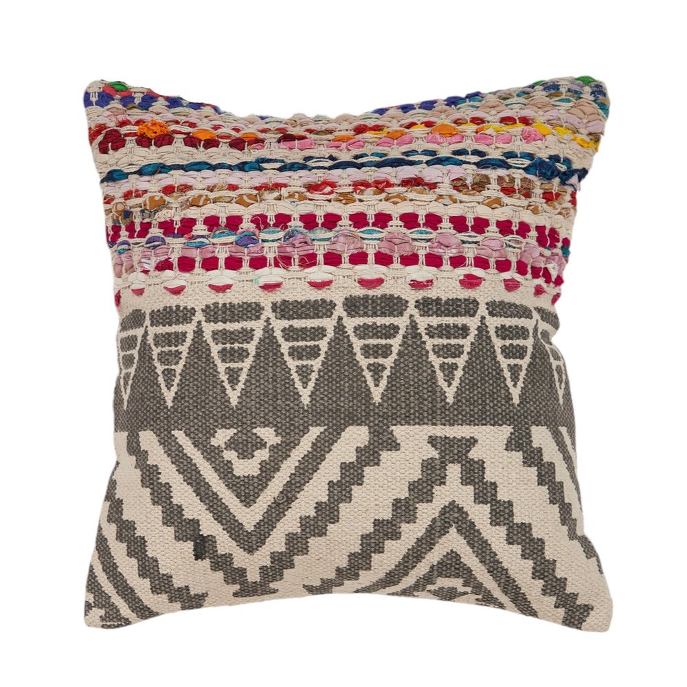 Set of Two Gray Chevron Cotton Throw Pillow - SKU 554581