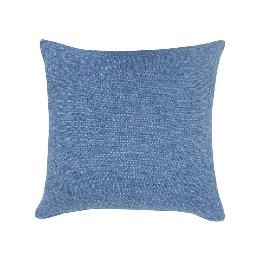 Set of Two Blue Diamond Cotton Throw Pillow With Fringe on a white background