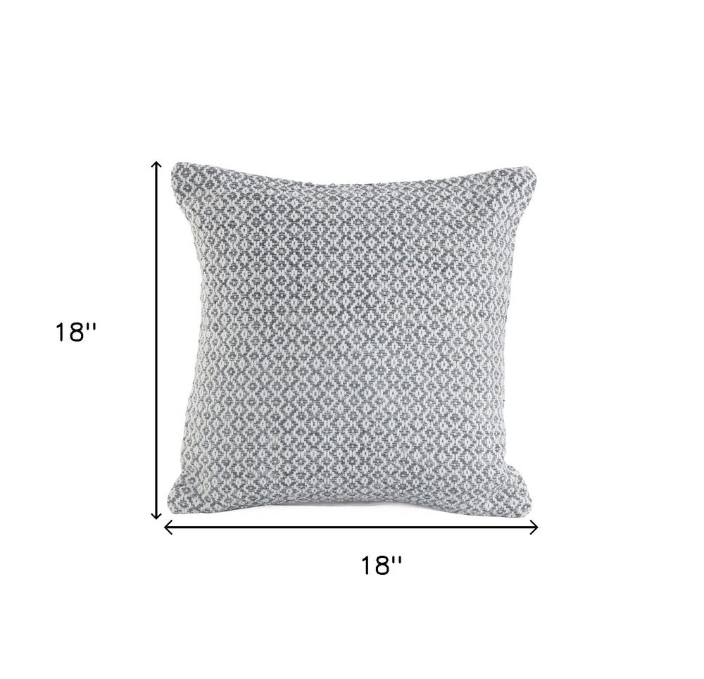 Set of Two Gray Chevron Cotton Throw Pillow on a white background