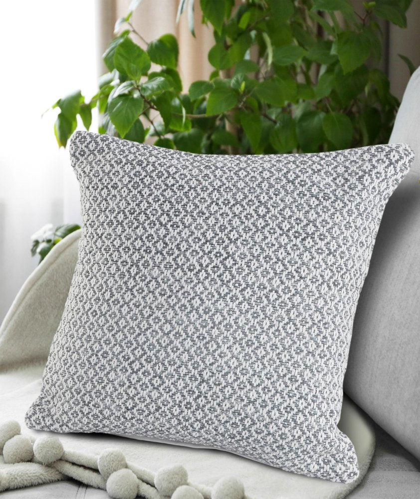 Set of Two Gray Chevron Cotton Throw Pillow close-up detail