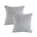 Set of Two Gray and White Geometric Cotton Throw Pillow on a white background