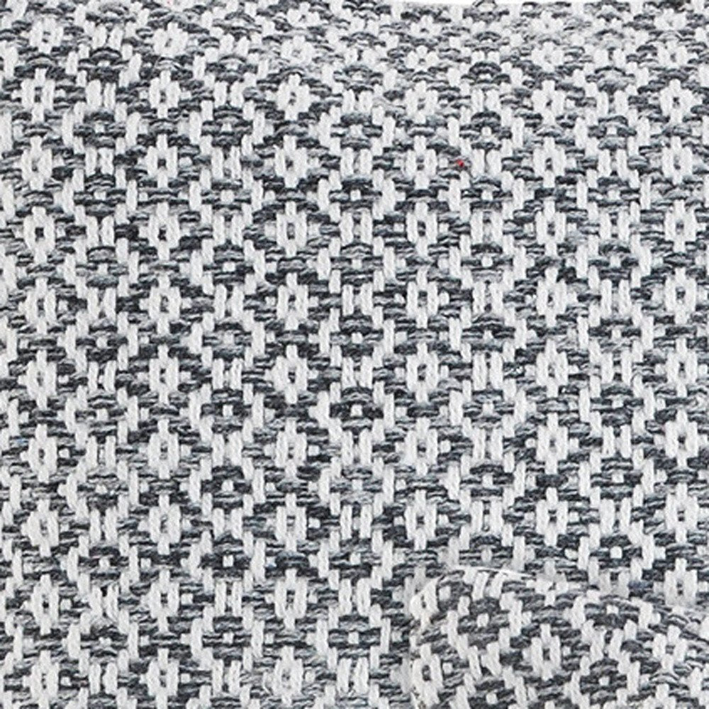Set of Two Gray and White Geometric Cotton Throw Pillow on a white background
