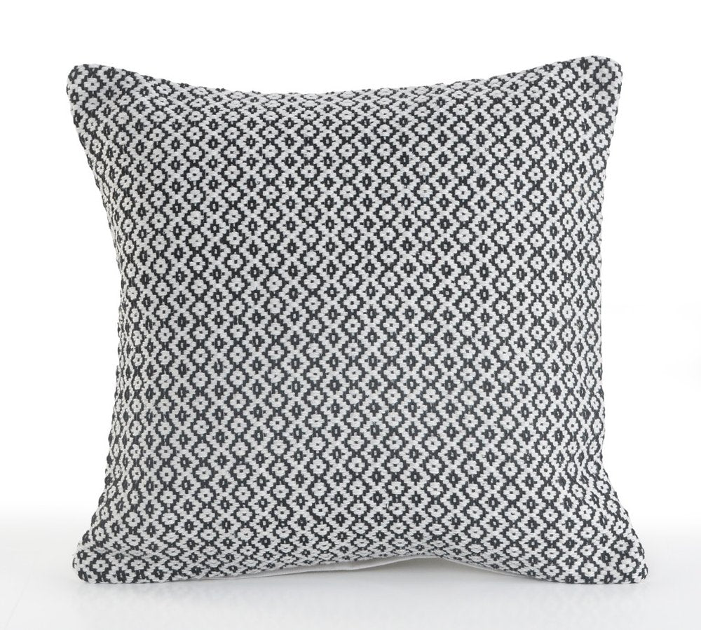Set of Two Gray Chevron Cotton Throw Pillow - Gray