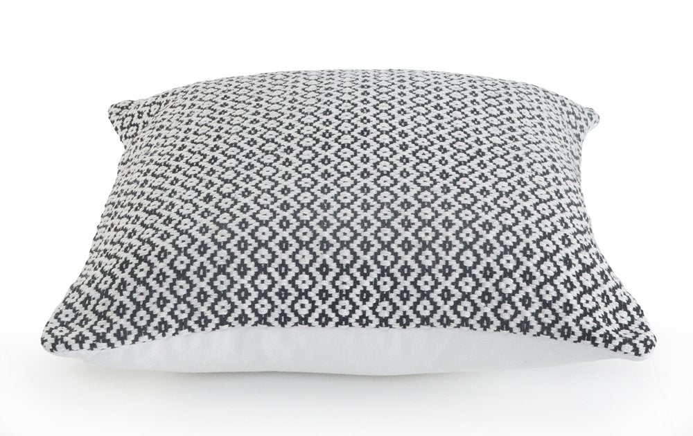Set of Two Gray Chevron Cotton Throw Pillow - Gray