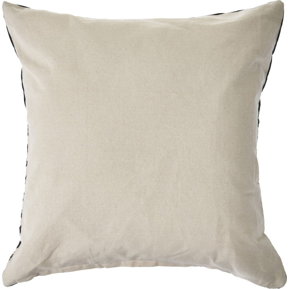 Set of Two Black and White Chevron Cotton Throw Pillow With Tassels on a white background