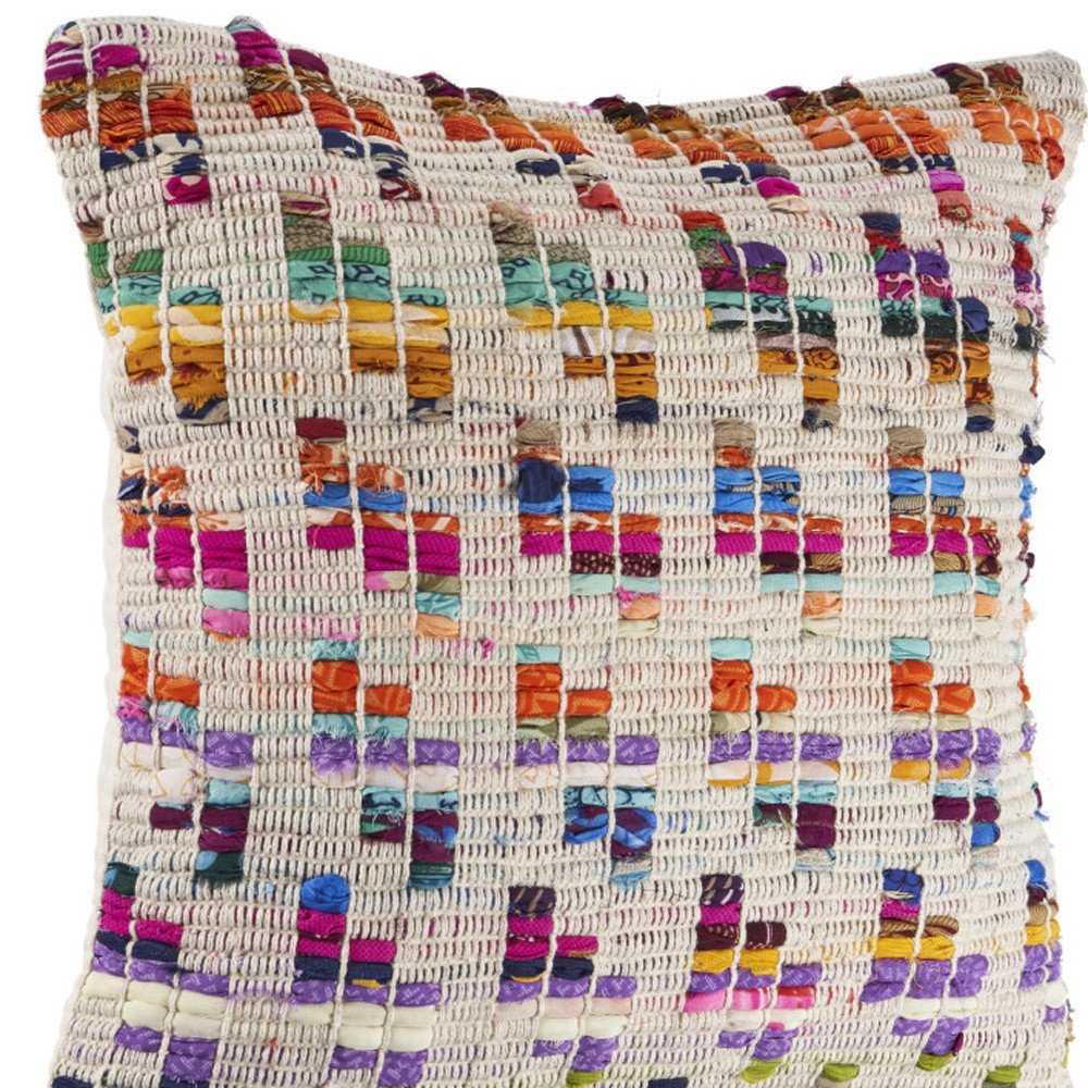 Set of Two Brown Eclectic Cotton Throw Pillow on a white background