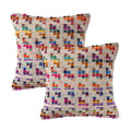 Set of Two Brown Eclectic Cotton Throw Pillow on a white background