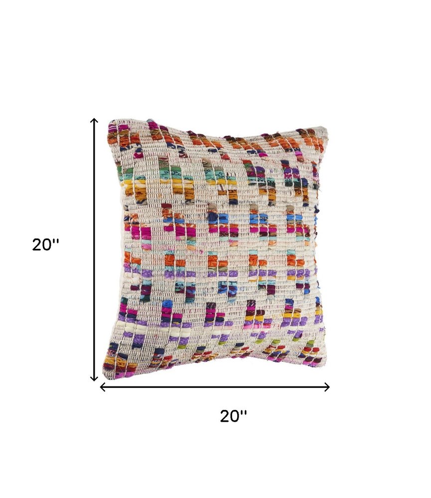 Set of Two Brown Eclectic Cotton Throw Pillow on a white background