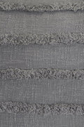 Set of Two Gray Ribbed Cotton Throw Pillow With Fringe close-up detail