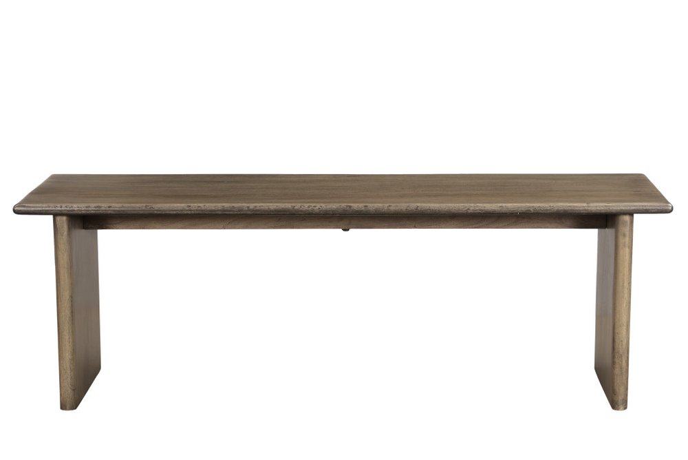 55" Brown Solid Wood Dining Bench. Bench isolated on a plain white background, in a brown wood finish.