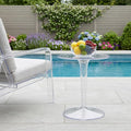 20" Clear Heavy Duty Plastic Indoor Outdoor Round Pedestal End Table