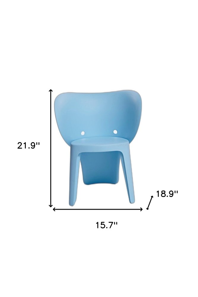 Set Of Four Blue Heavy Duty Plastic Juvenile Chairs on a white background