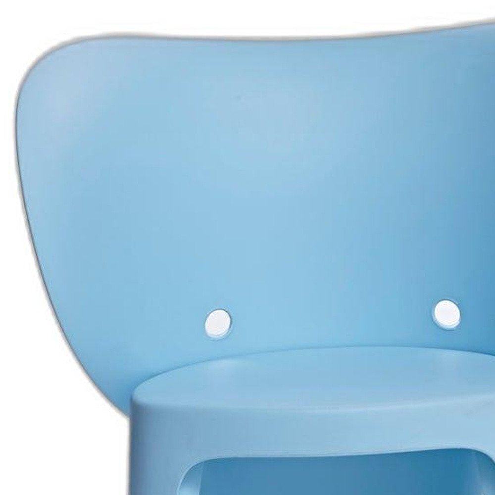 Set Of Four Blue Heavy Duty Plastic Juvenile Chairs close-up detail