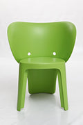 Set Of Four Green Heavy Duty Plastic Juvenile Chairs on a white background