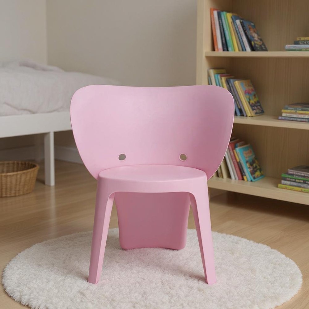 Set Of Four Pink Heavy Duty Plastic Juvenile Chairs - 21.9" H x 15.7" W x 18.9" D