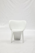 Set Of Four White Heavy Duty Plastic Juvenile Chairs - 21.9" H x 15.7" W x 18.9" D on a white background