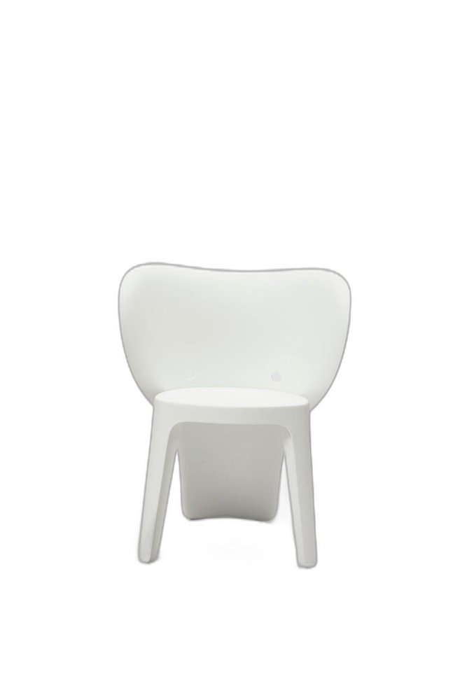 Set Of Four White Heavy Duty Plastic Juvenile Chairs - 21.9" H x 15.7" W x 18.9" D on a white background