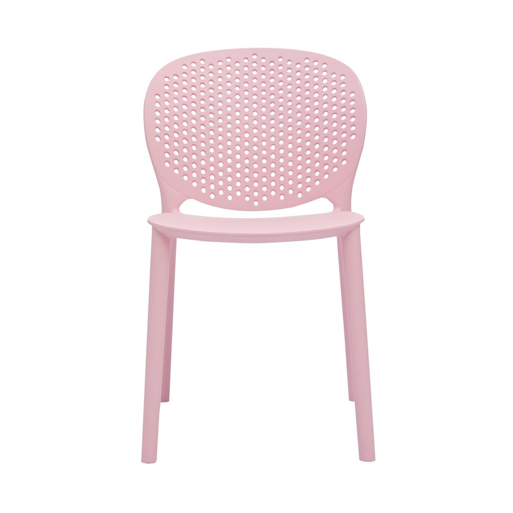 Set Of Four Pink Heavy Duty Plastic Juvenile Chairs - 23" H x 14" W x 16" D