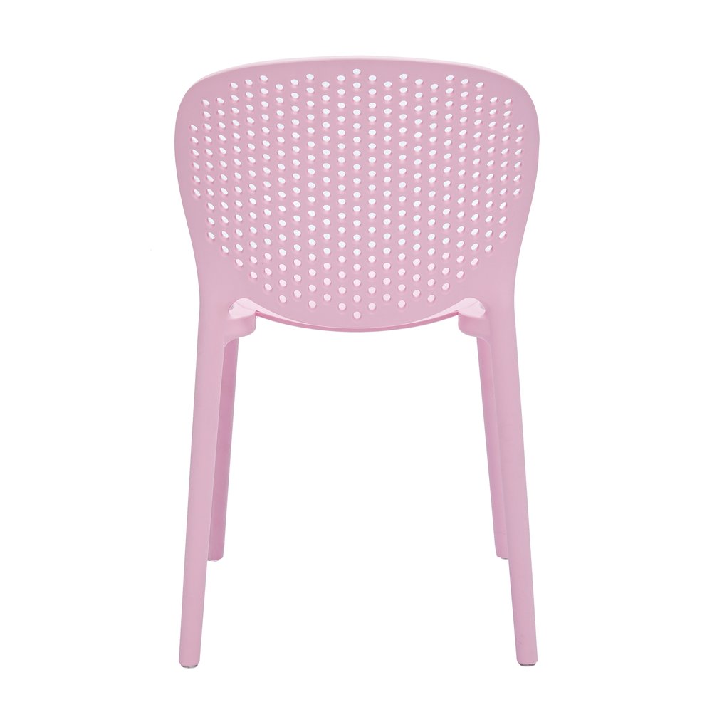 Set Of Four Pink Heavy Duty Plastic Juvenile Chairs - 23" H x 14" W x 16" D