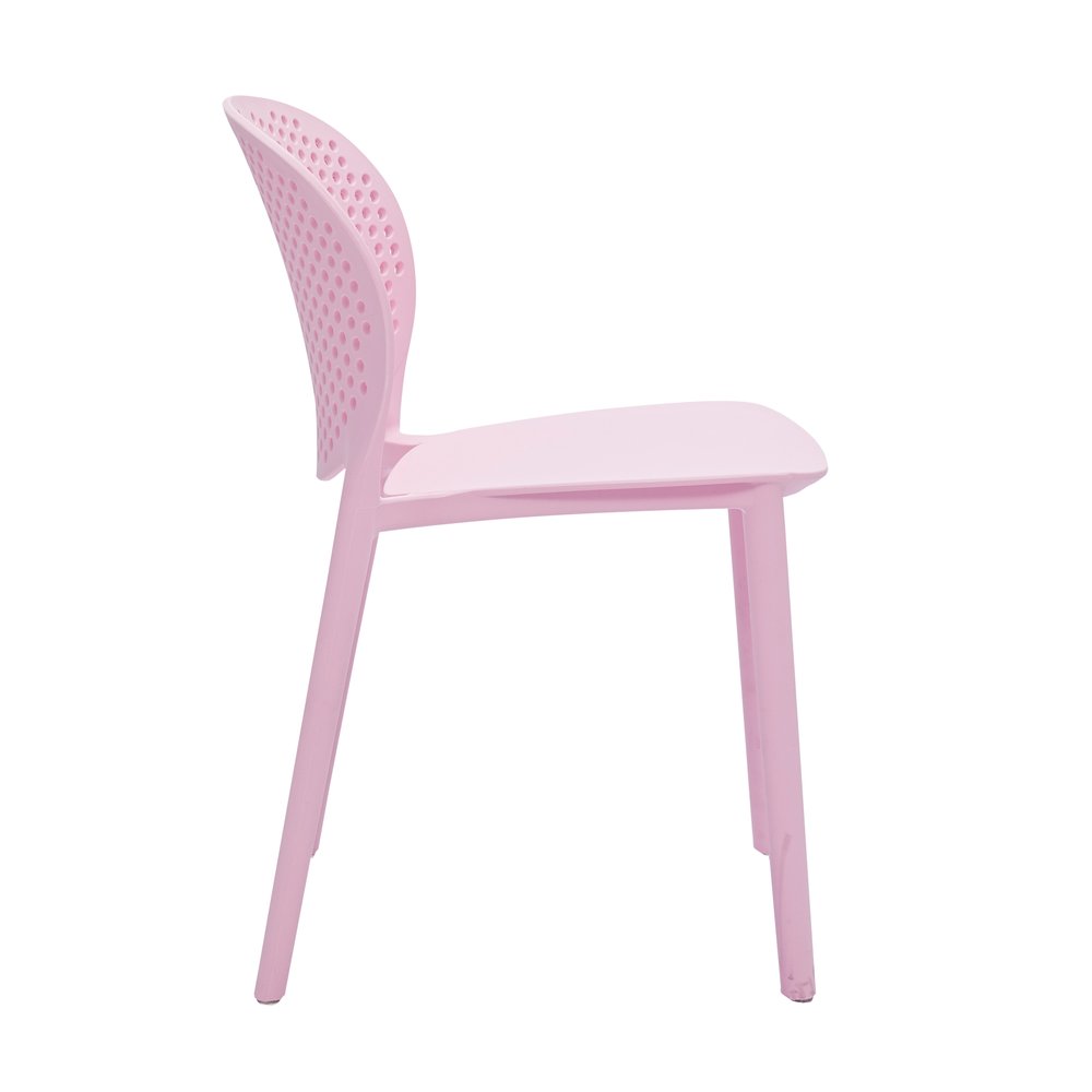 Set Of Four Pink Heavy Duty Plastic Juvenile Chairs - 23" H x 14" W x 16" D