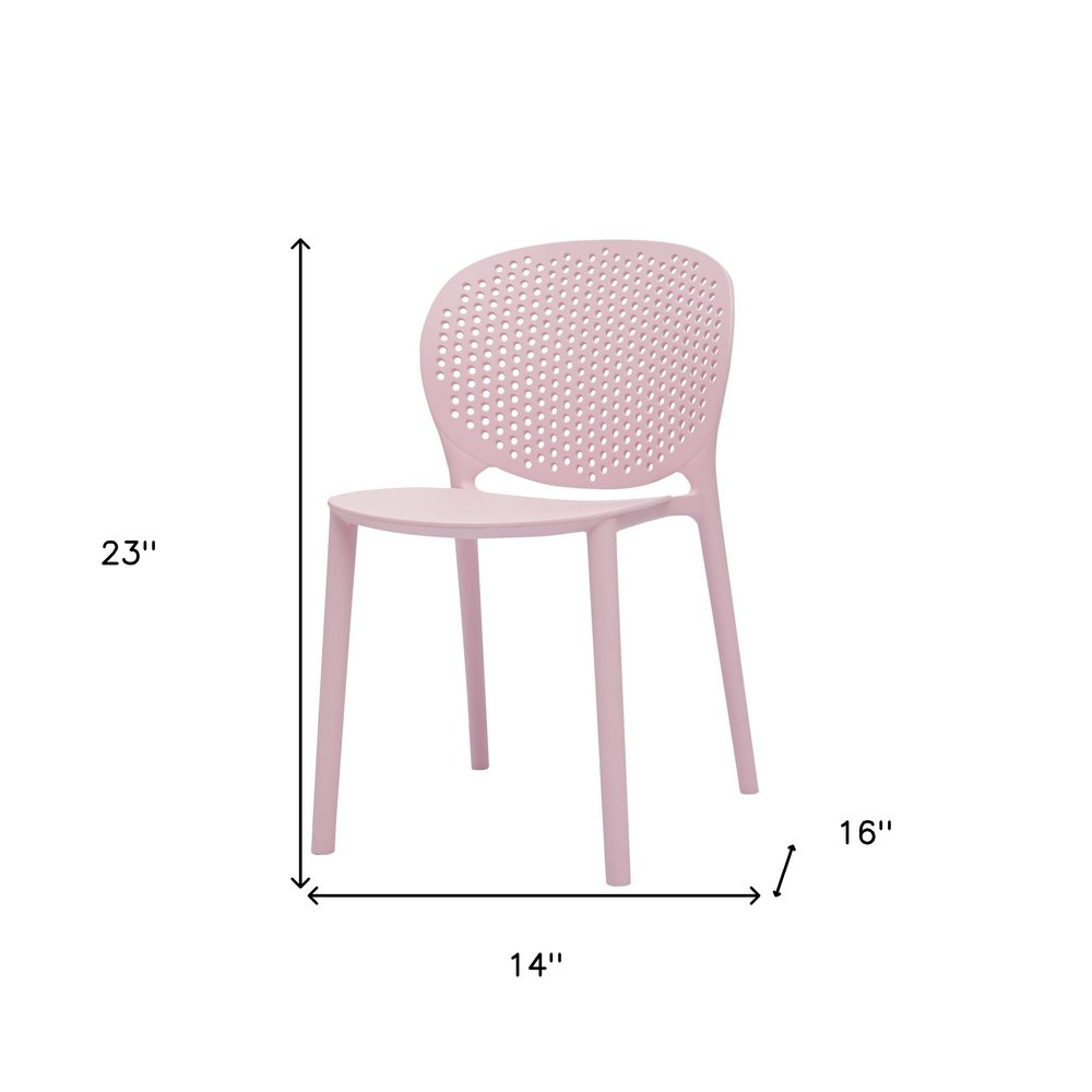 Set Of Four Pink Heavy Duty Plastic Juvenile Chairs - 23" H x 14" W x 16" D